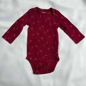 Carter's Burgundy Baby Onesie with Floral Design